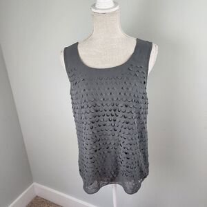 Gianetta Women’s Sleeveless Knit Back Woven Front Top Size Medium